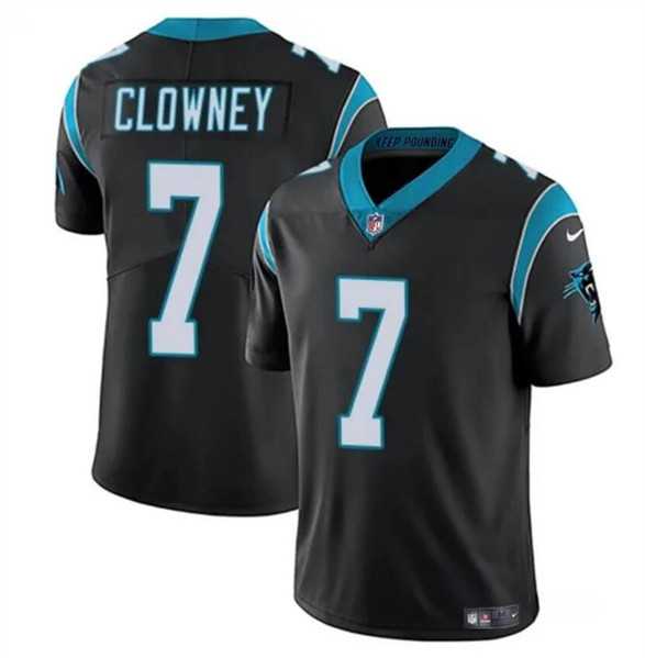 Men & Women & Youth Carolina Panthers #7 Jadeveon Clowney Black Vapor Limited Football Stitched Jersey